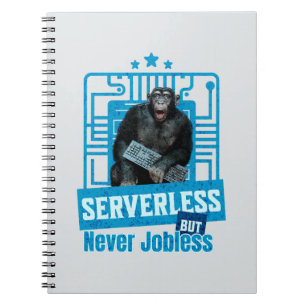 Serverloser lustiger Affe-Entwicklerhumor Notizblock