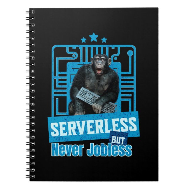 Serverloser lustiger Affe-Entwicklerhumor Notizblock (Vorderseite)