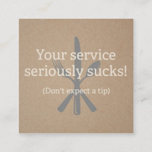 Serveur, Serveur, Carte d'appel de service incorre