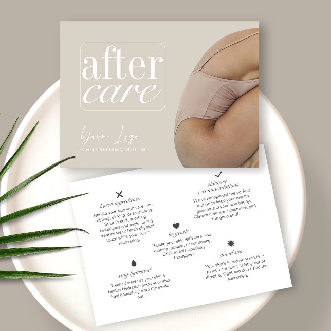 Service Aftercare Skincare Business Card Visitenkarte (Von Creator hochgeladen)