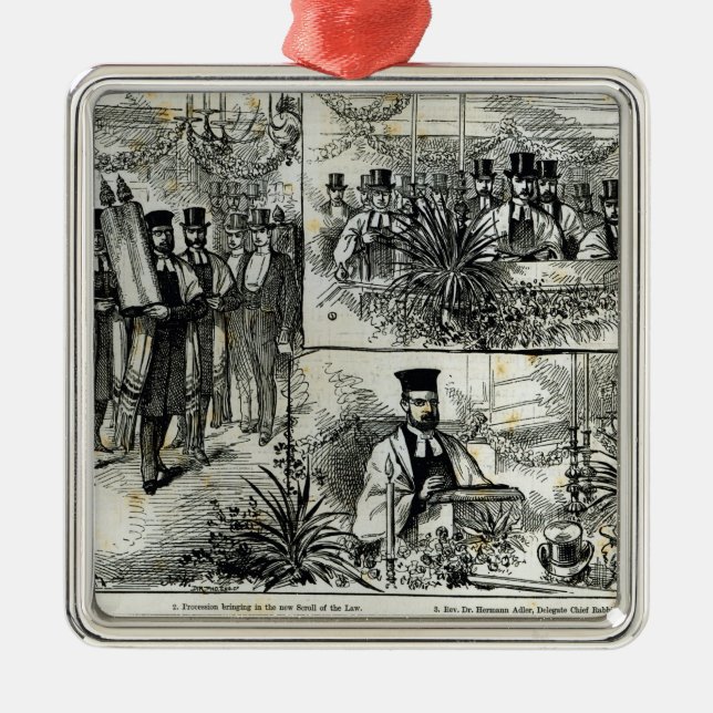 Service an der jüdischen Synagoge Ornament Aus Metall (Vorne)