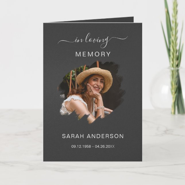 Service Beerdigung Obituale mit Foto Danke Karte (Vorderseite)