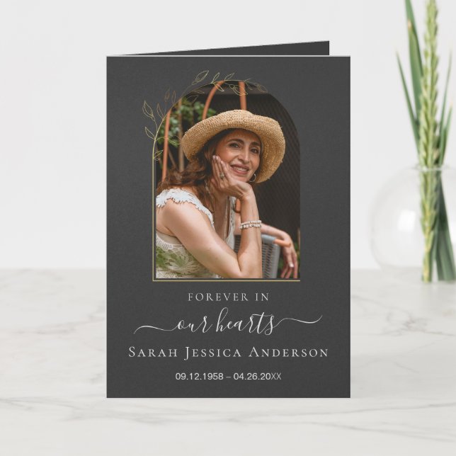 Service Beerdigung Obituale mit Foto Danke Karte (Vorderseite)