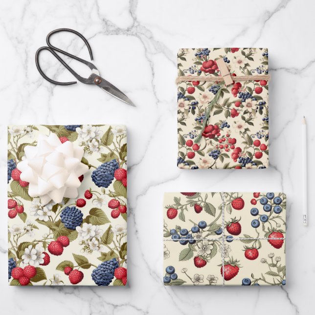 Service Berry Geschenkpapier Set (Vorderseite)