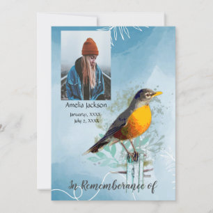 Service commémoratif Invitation American Robin Bir