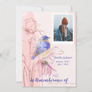 Service commémoratif Invitation Bluebird Garden Bi