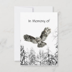 Service commémoratif Invitation Masculine Owl Bird