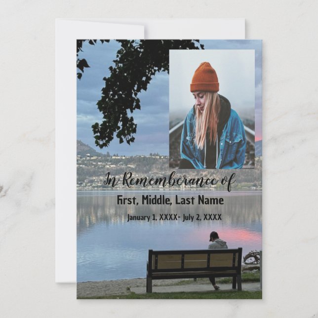 Service commémoratif Invitation Park Bench Lake Mo (Devant)