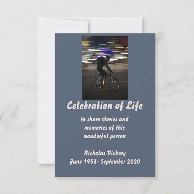 Service commémoratif Invitation personne vélo (Devant)