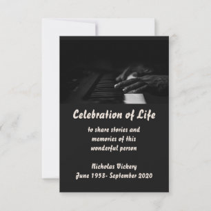 Service commémoratif Invitation Piano Player Music