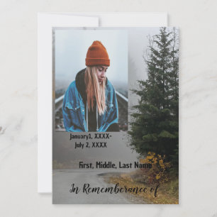 Service commémoratif Invitation Road Fog Feuilles 