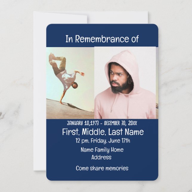 Service commémoratif Invitation Skateboard, Skate  (Devant)