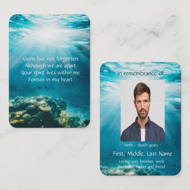 Service commémoratif Invitation sous-marin plongée (Devant / Derrière)