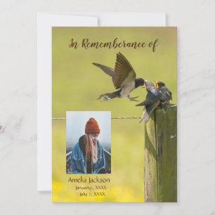 Service commémoratif Invitation Swallow Bird Watch
