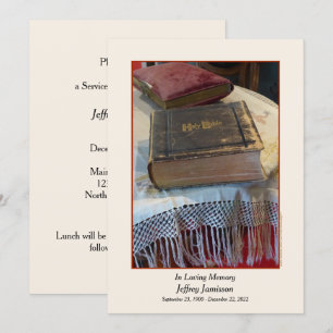 Service commémoratif Invitation Vintage de la Bibl