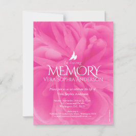 Service commémoratif rose rose roses invitations f