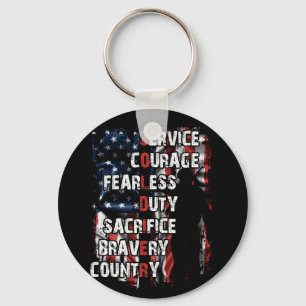 Service Courage Fearless Sacrifice Bravery Country Schlüsselanhänger