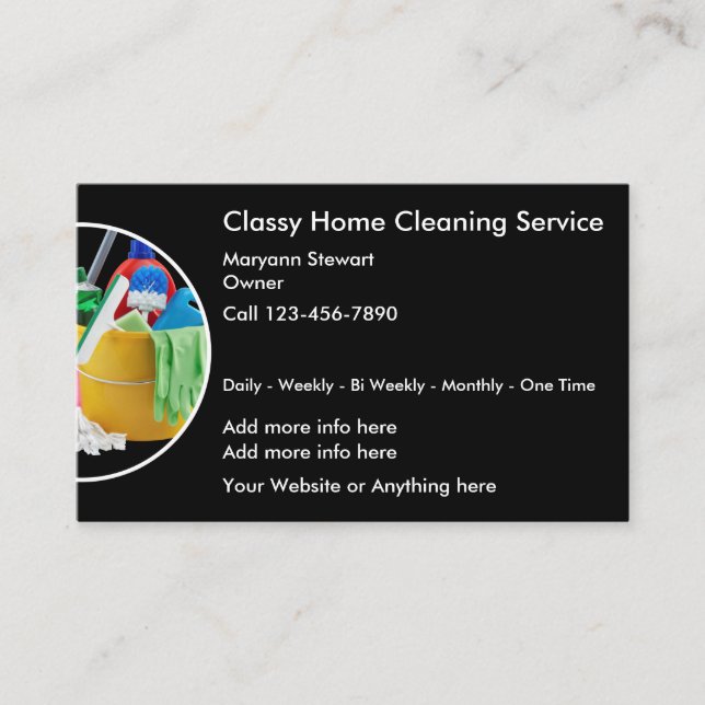 Service De Nettoyage Classique Carte de visite Mod (Devant)