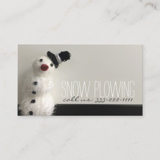 Service de soufflage de neige Snowman Photo Carte  (Devant)