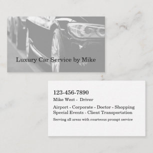 Service de taxi classique Cartes de visite de luxe