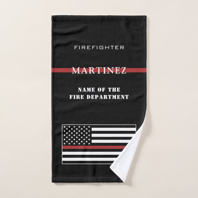 Service d'incendie de la ligne rouge mince (Serviette à main)
