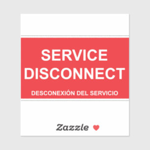 Service Disconnect Étiquette avec sous-titres en e