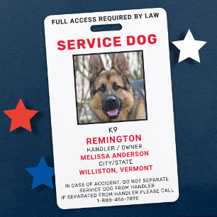 Service Dog Foto ID Abzeichen Ausweis