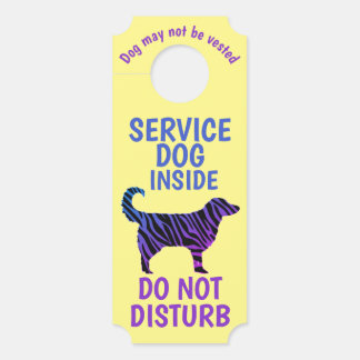 Service Dog Hotel Zimmertür gelb Hanger Türanhänger