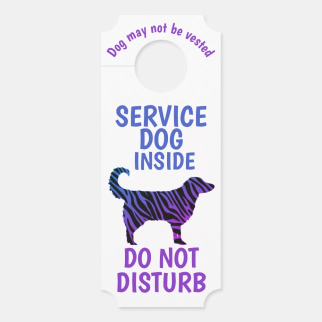 Service Dog Hotel Zimmertüre Hanger Türanhänger (Vorderseite)
