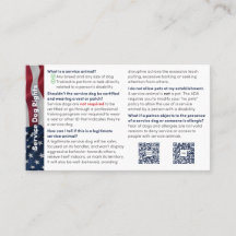 Service Dog Info Card: Schnelle Fakten