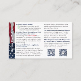 Service Dog Info Card: Schnelle Fakten Visitenkarte