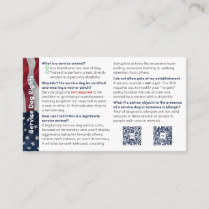 Service Dog Info Card: Schnelle Fakten Visitenkarte