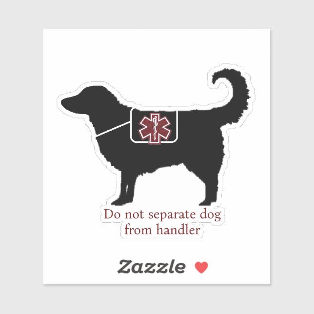 Service Dog Médicale Ne pas séparer Sticker (Feuille)