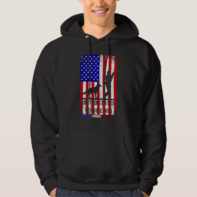 Service Dog PTSD Awareness US Veteran Hoodie (Vorderseite)