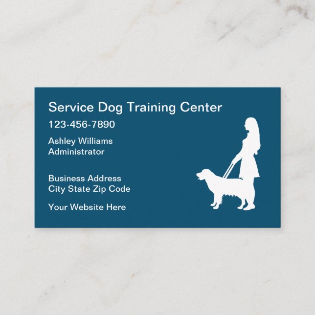 Service Dog Training School Business Cards Visitenkarte (Vorderseite)