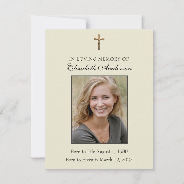 Service funéraire catholique Carte de prière Jésus (Devant)