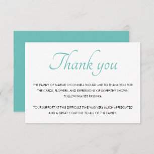 Service funéraire turquoise Blue Merci