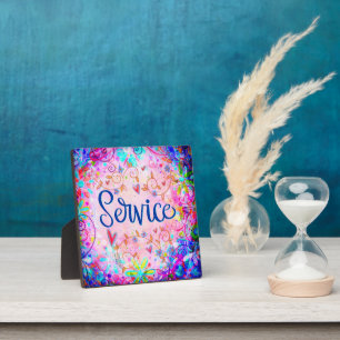 Service Hübsch Pink Floral Inspirivity Plaque Fotoplatte