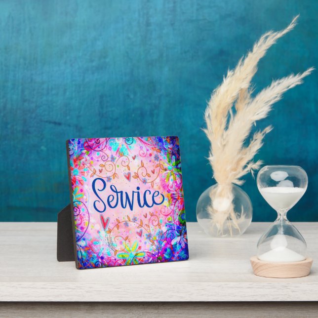 Service Hübsch Pink Floral Inspirivity Plaque Fotoplatte (InSitu)