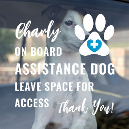 Service-Hund an Bord Cyan Blue Medical Logo Car Fensteraufkleber