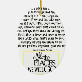 Service-Hund-Gedicht FNL BACK gelb Keramikornament
