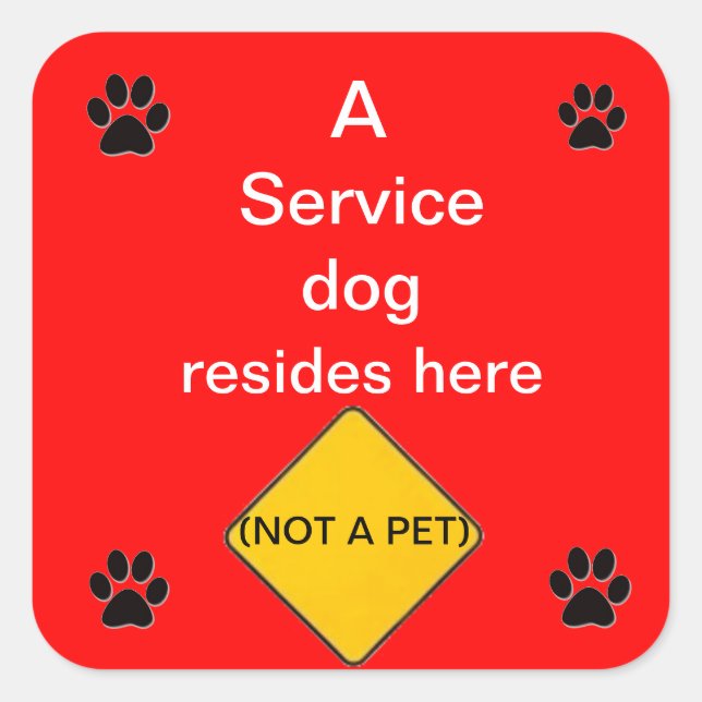Service-Hund lebt hier Aufkleber (Vorderseite)