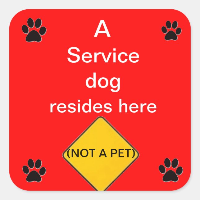 Service Hund lebt hier Aufkleber (Vorderseite)