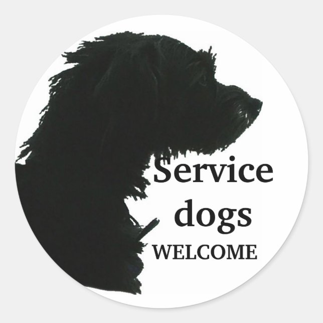 Service-Hunde willkommen Runder Aufkleber (Vorderseite)