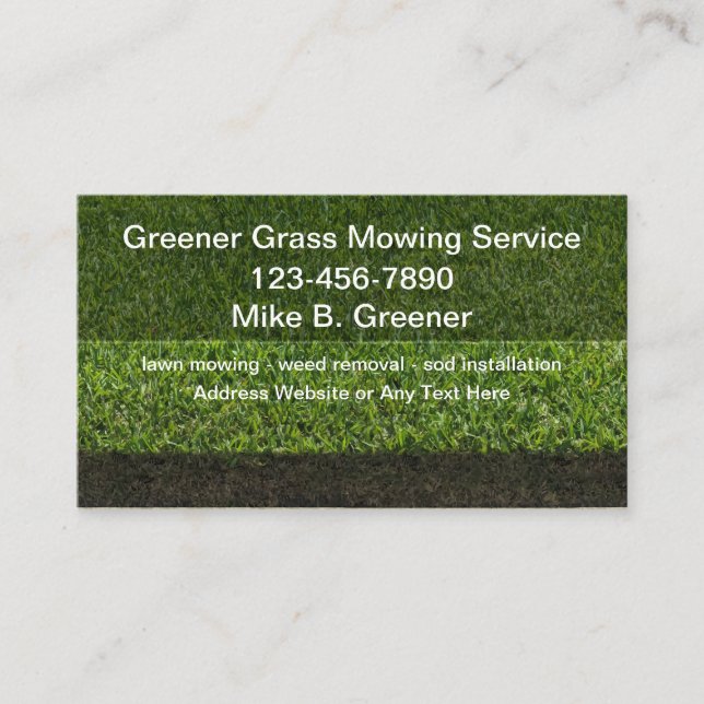 Service local de pelouse Meilleurs Cartes de visit (Devant)