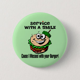 Service mit Lächeln Button