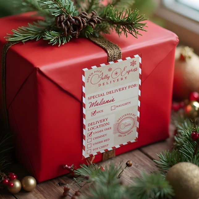 Service-Paket für den Zug-Express-Nordpol Rechteckiger Aufkleber (North Pole Express Train Delivery Service Package Rectangular Sticker)