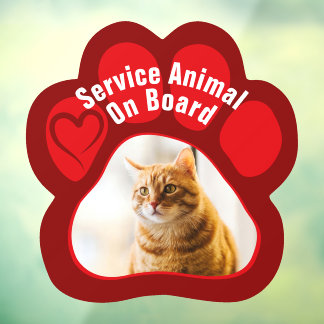 Service Tier An Bord Pfotenabdruck Foto Katze Fensteraufkleber