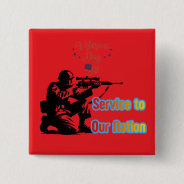 Service To Nation bright red Button