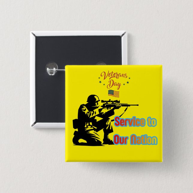 Service To Nation gelb Button (Vorne & Hinten)